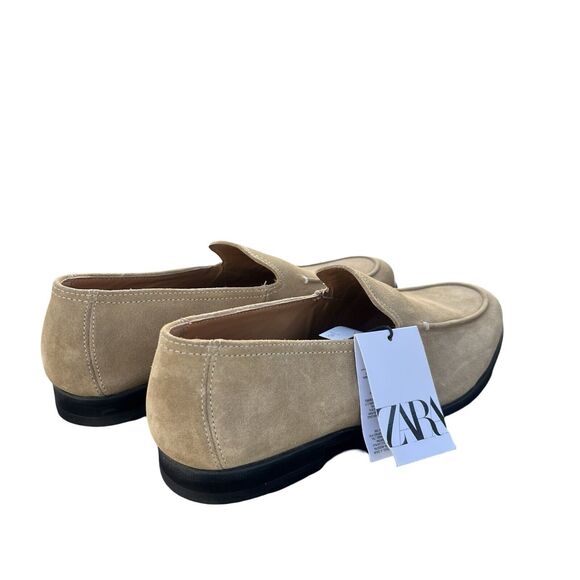 Zara Men's Penny Split Suede Brown Loafers Size 7 New - Picture 7 of 11
